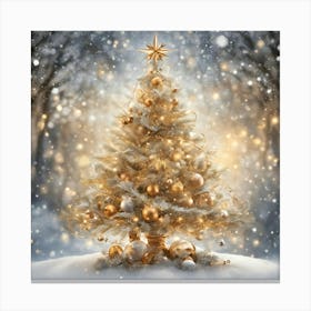 Christmas Tree With Baubles Canvas Print