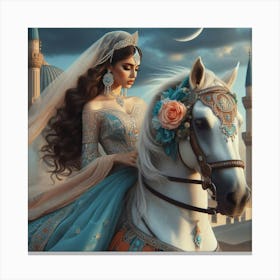 Arabic Woman On Horse64 Canvas Print