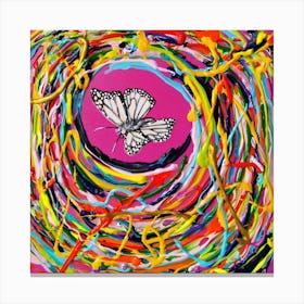 White Butterfly / 30x30cm Canvas Print