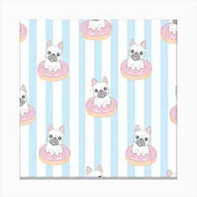 French Bulldog Dog Seamless Pattern Canvas Print