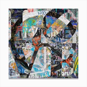 Peace And Love Square Canvas Print
