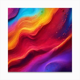 Wavy Rainbow Color Canvas Print