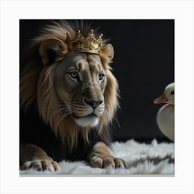 Regal Encounter: Majesty Meets Innocence Canvas Print