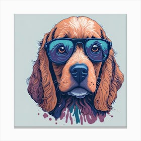 Dog With Sunglasses Canvas Print