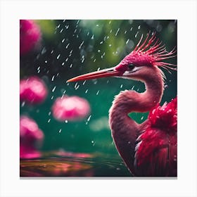 Long Necked Red Bird of the Tropical Lagoon Canvas Print