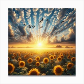 Sunflowers In The Sky 1 Canvas Print