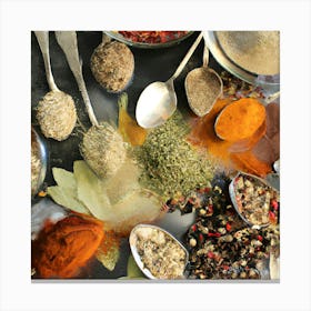 Spices And Herbs Canvas Print