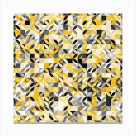 Yellow And Black Squares 1 Canvas Print