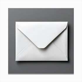 White Envelope Isolated On Grey Background Canvas Print