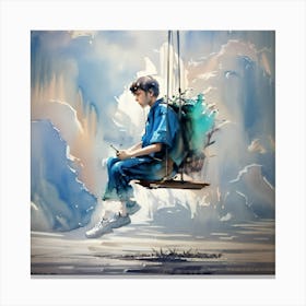 Boy On A Swing Canvas Print