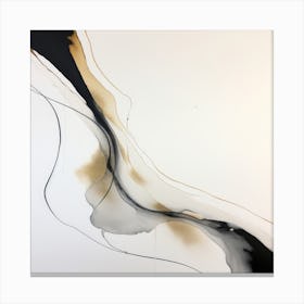Black Gold Splash Waves 2 Canvas Print