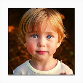 Firefly Strawberry Blond, Little Boy, Blue Eyes, Freckles, Nose, Child, Portrait, Adorable, Natural, (8) Canvas Print