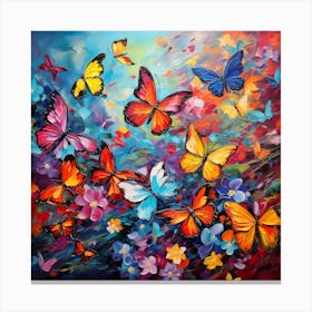 Butterflies And Flowers 1 Canvas Print