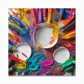 Colorful Paint Brushes Canvas Print