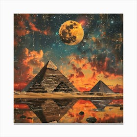 Egyptian Sunrise, retro collage Canvas Print
