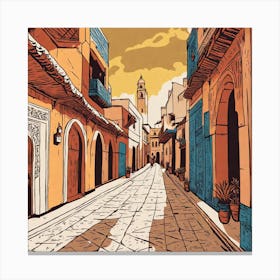 Moroccan Street Marrakech Canvas Print