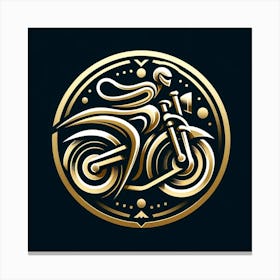 Gold Motorcycle Logo Canvas Print
