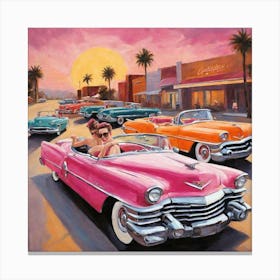 Pink Vintage Car Canvas Print