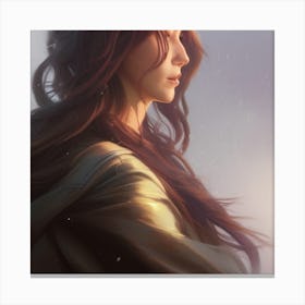 Young Woman With Long Hair Canvas Print