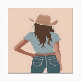 Cowgirl In A Cowboy Hat Canvas Print