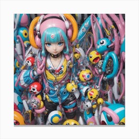 Cyberpunk Anime Girl I Canvas Print