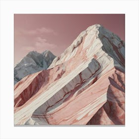 Default Pink And White Marble Mountain I Art 3 Canvas Print