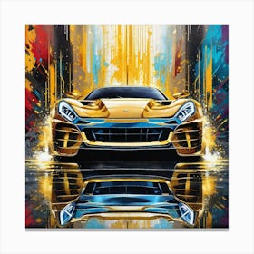 Gold Car Canvas Print