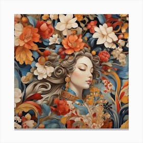 Woman With Flowers Canvas Print