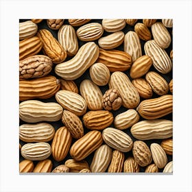 Peanuts On A Black Background 2 Canvas Print