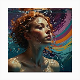 Underwater Woman Canvas Print