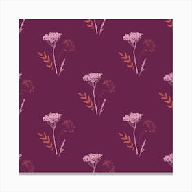 Pink On Purple Yarrow Canvas Print