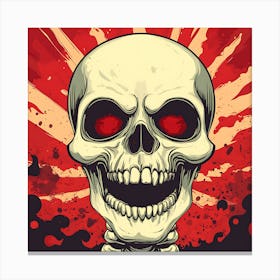 Spooky Halloween Skeleton Emojis Artwork 3 Canvas Print