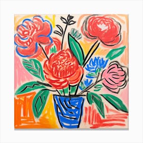 Flowers In A Vase Art Canvas Print