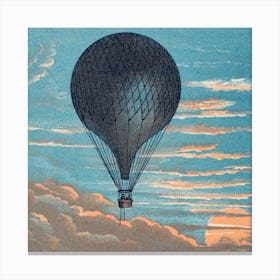 Le Ballon Imprimeur E Pichot Vintage Hot Air Balloon Canvas Print