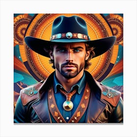 Cowboy In Hat 14 Canvas Print