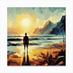 Sunset At The Beach Canvas Print