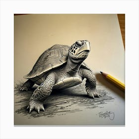 Turtle Drawing 11 Canvas Print