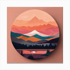 Boho Art Minimalist Landscape Mountains (1) 1 Canvas Print