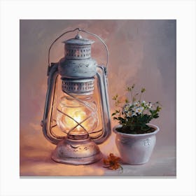Lantern In A Pot 1 Canvas Print