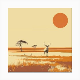 Antelope In The Savannah Canvas Print