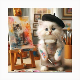 Artist Kitten 3 Canvas Print