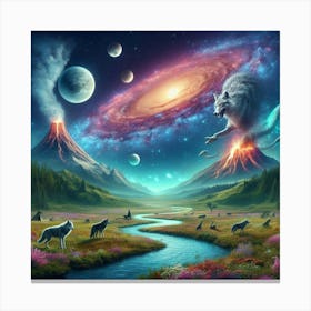 Wolf Volcano Meadow Canvas Print