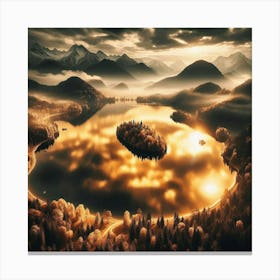 Sunrise Over A Lake 5 Canvas Print