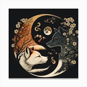 Yin Yang Fox Canvas Print