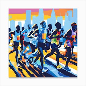 Marathon Runners 4 Canvas Print