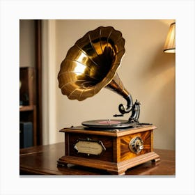 Echoes of a Golden Era: The Vintage Gramophone  Canvas Print