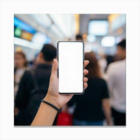 White Adult Young Communication Mobile Phone Screen Woman Blank Blurred Lifestyle Happy P (11) Canvas Print