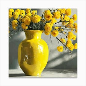 Yellow Vase living room art print Canvas Print