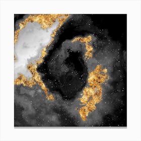 100 Nebulas in Space with Stars Abstract in Black and Gold n.081 Canvas Print