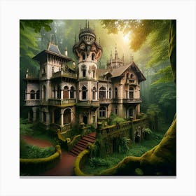 Gorgeous Abandoned Medieval Mansion In A Fairytale Forest 5 Stampe su tela